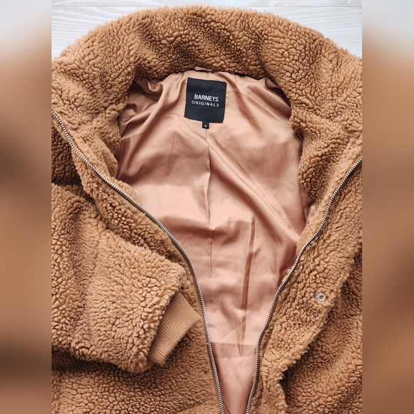 Barney's Originals oversized teddy padded jacket in rich brown - Picture 7 of 8